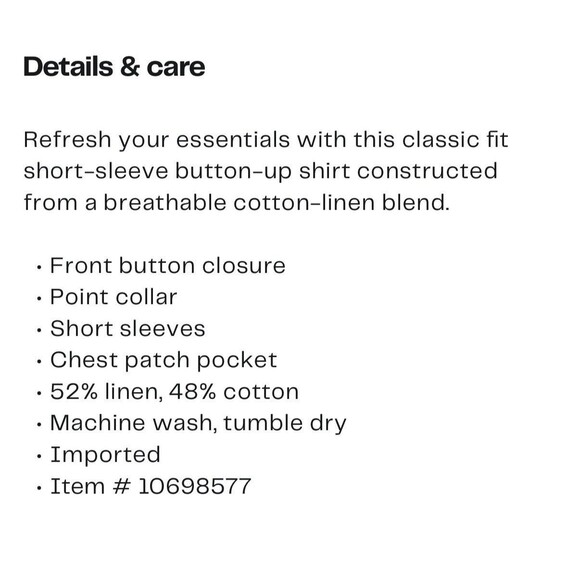 NWT Vince Classic Short Sleeve Linen Blend Button Up Shirt Sz XXL Blue MSRP $185 - Picture 6 of 11